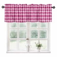 thumbnail image 1 of Pink White Plaid Kitchen Valances for Windows 42x12 Inch Kitchen Curtains Valances Rod Pocket Modern Abstract Buffalo Checked Bathroom Window Valances for Window Treatment Decor, 1 of 6