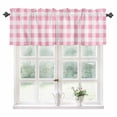 thumbnail image 1 of Pink White Plaid, Kitchen Valances for Windows 42x18 Inch Kitchen Curtains Valances Rod Pocket Contemporary Simple Buffalo Plaid Check Bathroom Window Valances for Window Treatment Decor, 1 of 6