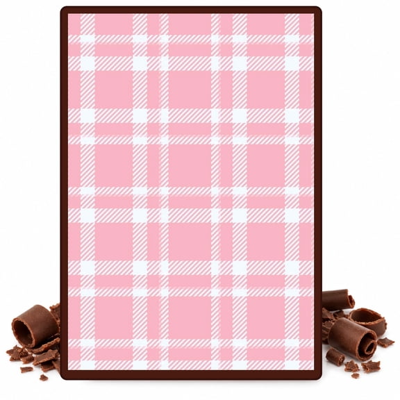 Plaid Edible Chocolate Transfer Sheet, by TNCT. (1 Count)