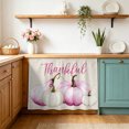 thumbnail image 1 of Pink White Pumpkin Small Sink Skirt 10"Wx11"L,Dustproof Under Sink Curtain with Self Adhesive Tape,Fall Thanksgiving Retro Light Beige Cabinet Curtain Cover for Bathroom Vanity,Kitchen Storage Shelf, 1 of 9