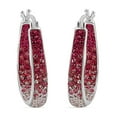 thumbnail image 1 of Pink Red Earrings for Women - Sparkle Hoop Jewelry for Her - Crystal Unique Fun Birthday Christmas Gifts - Red Pink & White, 1 of 10