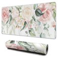 thumbnail image 1 of Pink and White Roses Mousepad Gaming Pad Mouse Waterproof No Slip for Office Home Work Gaming Desktop Tables Mousepads Rubber Base Mousepad with Stitched Edges 35.4x15.7inches, 1 of 7