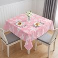 thumbnail image 1 of Pink White Snowflake Christmas Table Cloth Waterproof Tablecloths, Winter Xmas Snowflakes Tablecloth Dining Table Cover for Kitchen Party Tabletop Outdoor, Square Tablecloth 54x54 Inch, 1 of 9