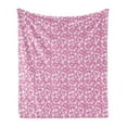 thumbnail image 1 of Pink and White Soft Flannel Fleece Blanket, Blossoming Apple Flowers Botanical Hand-drawn Pattern Florist Art Design, Cozy Plush for Indoor and Outdoor Use, 50" x 60", Pink and White, by Ambesonne, 1 of 5