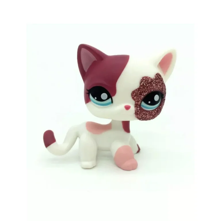 リトルリズン Pink White Sparkle Glitter Short Hair Cat Littlest Pet Shop
