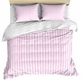 thumbnail image 1 of Pink White Stripe Bedding 3 Piece Duvet Cover Set Full Size, Modern Minimalist Geometric Striped Soft Microfiber Comforter Cover with Zipper Closure & Pillowcases, Wrinkle & FadeResistant Quilt Cover, 1 of 9