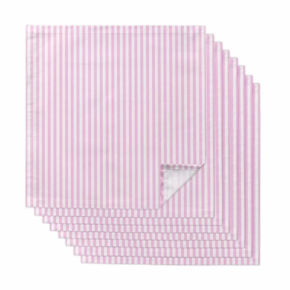 Pink White Stripe Cloth Napkins, Modern Minimalist Geometric Striped Washable and Reusable Dinner Napkins Set of 8, Table Napkin for Kitchen Party Birthday Wedding Hotel Housewarming 20"x20"