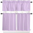 thumbnail image 1 of Pink White Stripe Kitchen Curtains, Modern Minimalist Geometric Striped 3-Piece Kitchen Curtain Valance and Tiers Set 36 Inch Length, Rod Pocket Half Window Curtains for Cafe Living Room Bathroom, 1 of 5
