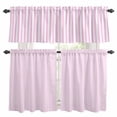 thumbnail image 1 of Pink White Stripe Kitchen Curtains Sets for Windows 24 Inch Length, Modern Minimalist Geometric Striped Rod Pocket Window Treatments Tier Curtains and Valances Set for Bedroom/Bathroom, 1 of 8
