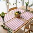 thumbnail image 1 of Pink White Stripe Placemats Set of 4,Wipeable Washable Table Mats for Dining Tables, Classic Geometric Line Place Mats for Kitchen Event Party Tabletop Decor, 1 of 9