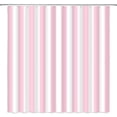 thumbnail image 1 of Pink White Striped Shower Curtain Vertical Stripe Geometric Modern Farmhouse Chic Style Bathroom Decor Fabric Curtains with Hook, 1 of 6