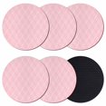 thumbnail image 1 of Pink White Stripes Coasters Set of 6, Absorbent Coasters for Drinks, Simple Geometric Modern Monochrome Coaster for Desk Coffee Table Protection, Home Decor House Warming Gifts 4", 1 of 8