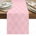 thumbnail image 1 of Pink White Stripes Table Runner - 120 Inch Long, Kitchen Dining Table Runner Dresser Scarves, Simple Geometric Modern Monochrome Farmhouse Decor for Coffee Tables Wedding Party Banquet, 1 of 8