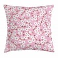 thumbnail image 1 of Pink and White Throw Pillow Cushion Cover, Cheery Bedding Plants Bursting out into White Blossoms Calico Style, Decorative Square Accent Pillow Case, 24 X 24 Inches, Pink Brown White, by Ambesonne, 1 of 2