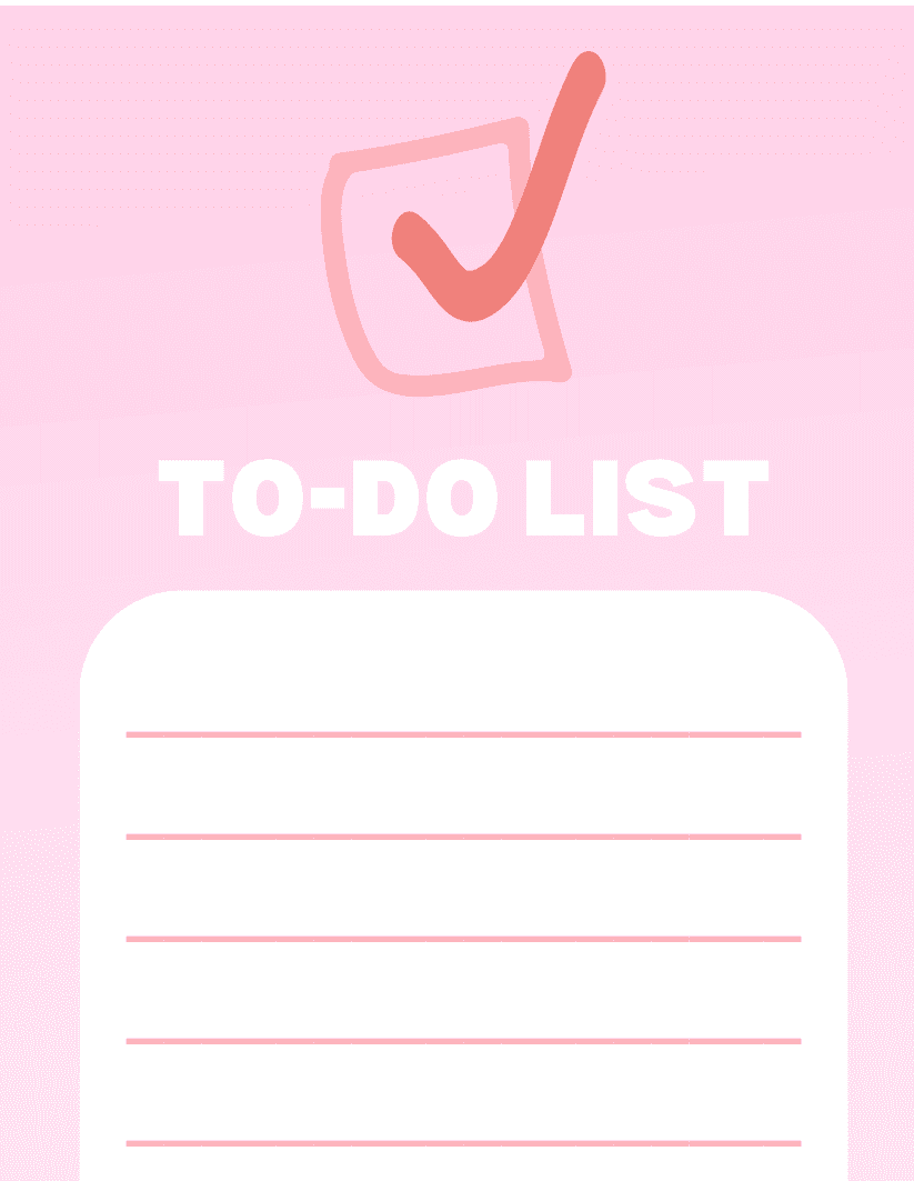 Pink & White To-Do List Lined 30 Page Notepad (3.5" x 8.5")