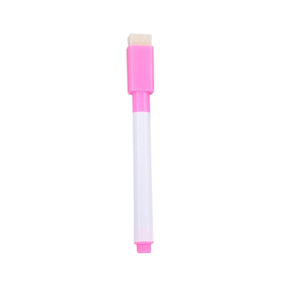 Pink Whiteboard Marker with Brush-Style Eraser Tip, Quick-Dry Ink, Dust-Free for Presentations and Planning