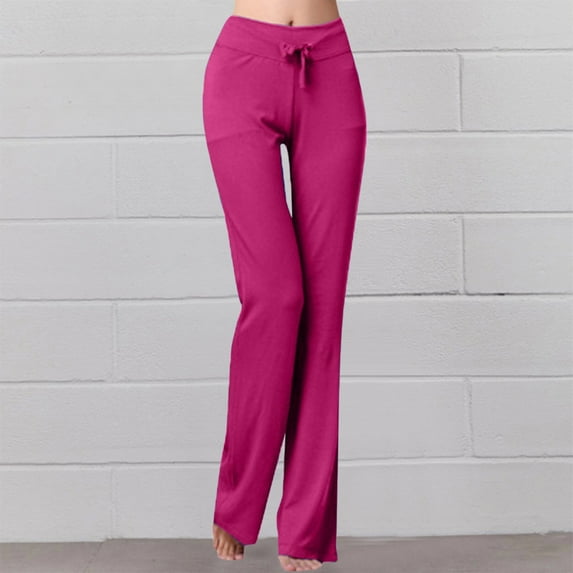 Pink Wide Leg Pants for Women, Polyester Capris for Women Casual Summer, Dress Pants Women, Women Wide Leg Pants, Solid Color Pleated Trousers for Women, Weekend Solid Color Flowy Pants for Women