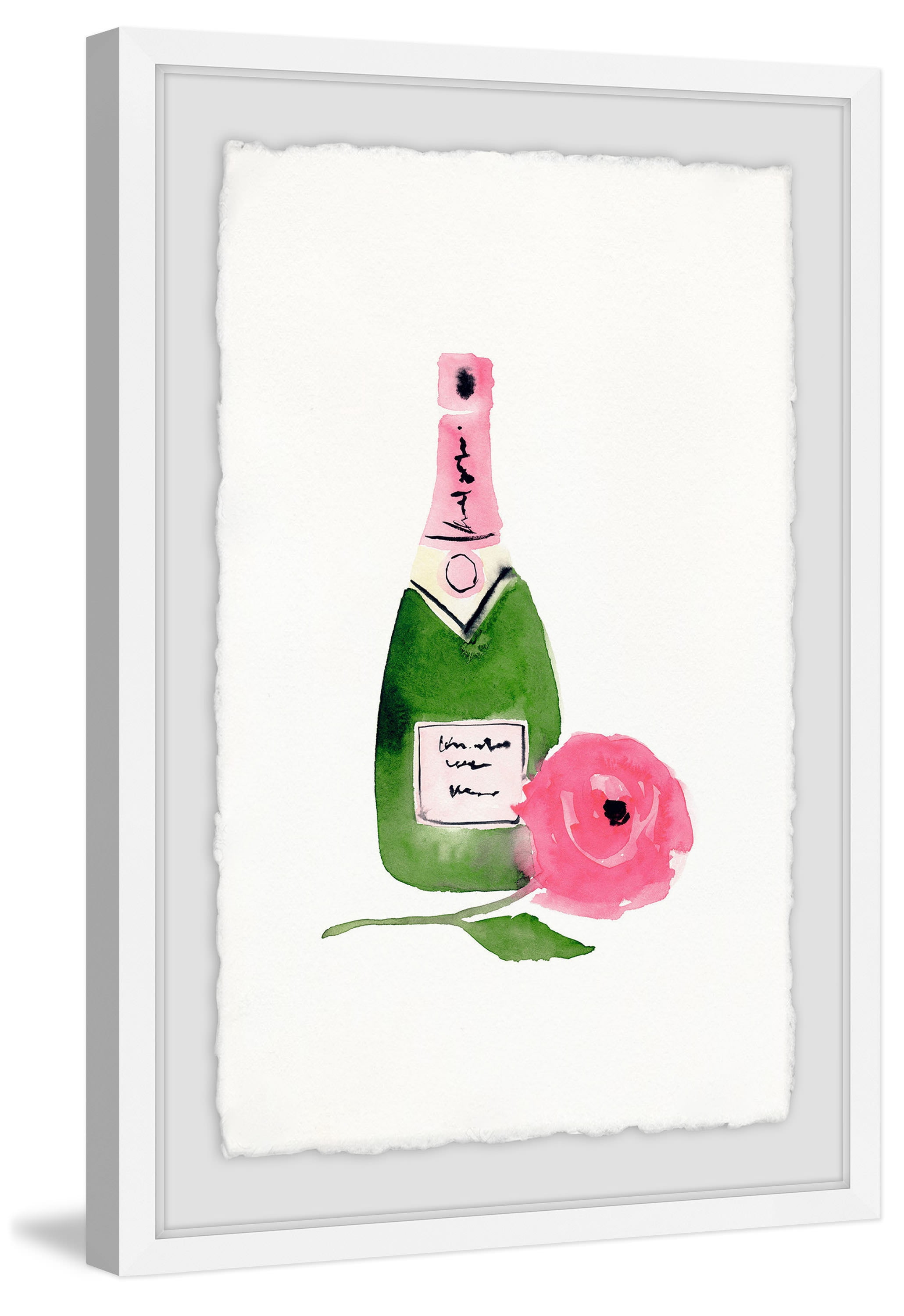 Pink Wine Framed Painting Print