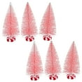 thumbnail image 1 of Pink Winter Wonderland Village Bottle Brush Christmas Trees 4 Inches Seasonal Ornament Indoor Holiday Festive Display Miniature Design Decor Peppermint Candy Base 3 Pieces Pack of 2, 1 of 7