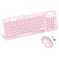 Pink Wireless Mouse And Keyboard Slim Combo, Mytrix 2.4G USB Ergonomic