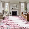 thumbnail image 1 of Pink Wisteria Area Rugs 6'x9', Washable Small Throw Rugs for Kitchen Dining room, Sprinng Summer Pastoral Flowers Botanical Indoor Outdoor Rug Non-Slip Low Pile Carpet Runner Reversible Floor Mats, 1 of 8