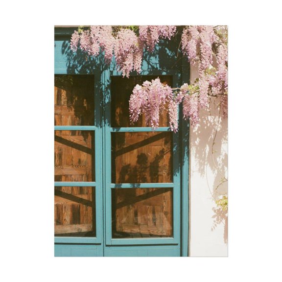 Pink Wisteria Over Rustic Window Wisteria Wall Art Decor 8x12 UNFRAMED