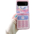 thumbnail image 1 of Pink Women Case for Samsung Galaxy Z Flip 4, Retro Phone Print Case Kawaii Moon and Love Heart Case for Z Flip 4, Cute Girly Case for Galaxy Z Flip 4 (Pink Phone), 1 of 14