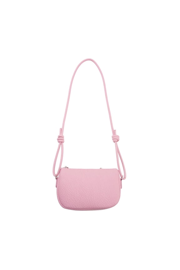 Pink Women Casual Saddle Shoulder Bag Lychee Pattern Design With A Roomy Main Compartment And Secure Magnetic Closure