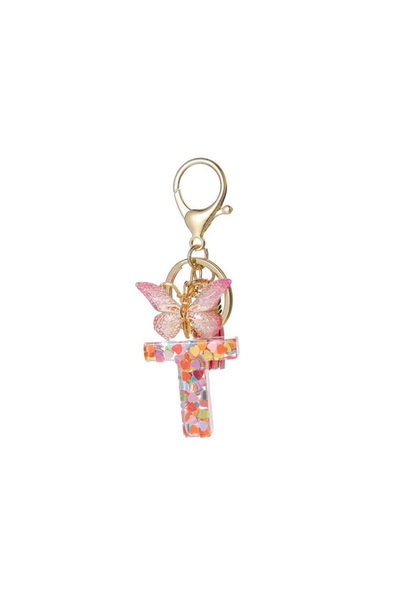 Pink Women Girls Letter Car Keychain