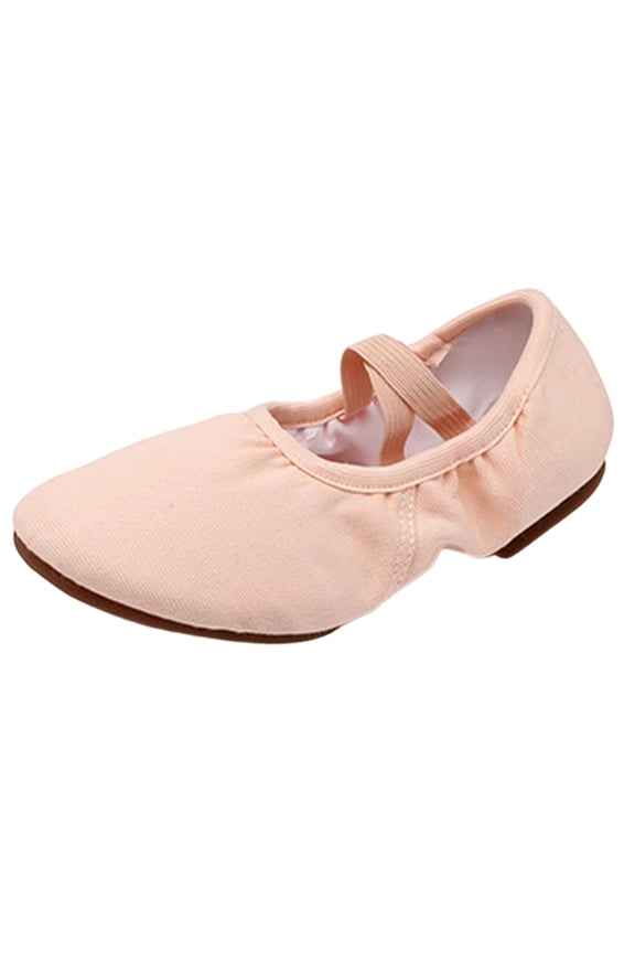Pink Women'S Dance Shoes 1Cm Heel Rubber Outsole Adult Indoor Comfortable Slip-On Ballet Jazz Character Shoes Heel 0.39In Size 38 Eu