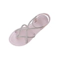 thumbnail image 1 of Pink Women'S Open Toe Footwear With Thong Design And Rhinestone Ornaments Elastic Back Strap Flat Sole For Daily Activities, 1 of 8