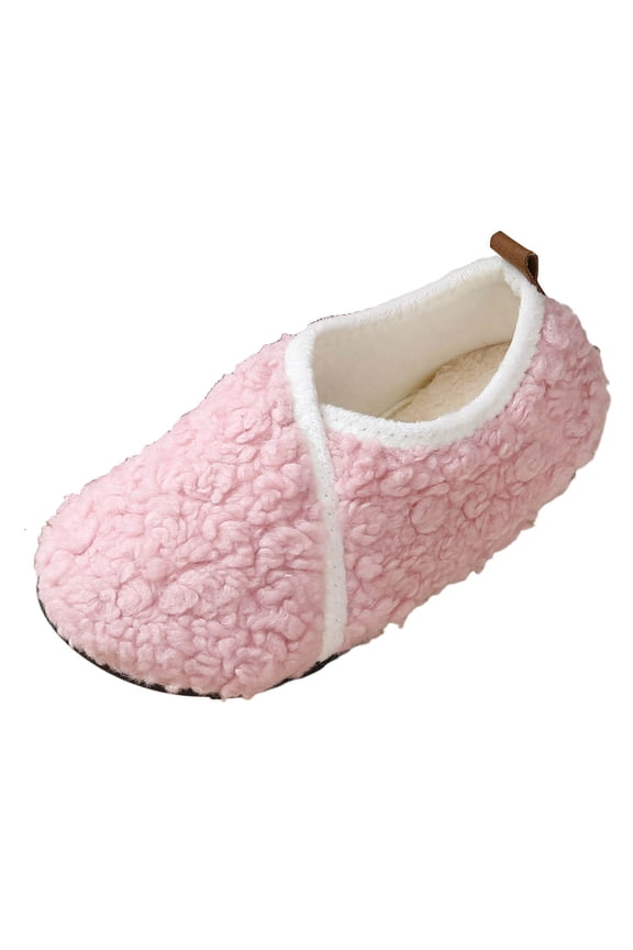 Pink Women'S Slippers Cozy House Socks Non-Slip Rubber Sole Floor Socks Warm Knit Bootie Slippers With Thick Sole Indoor Outdoor Home Wear 0.71Lbs