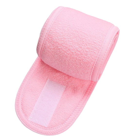 Pink Women'S Stretch Terry Cloth Headband For Makeup Shower Bath Sports Soft Absorbent Adjustable Hair Band One Size Fits All 24 X 3.5 Inches