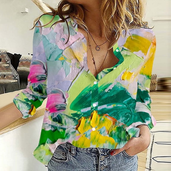 Pink Women Shirts, Women'S Shirts Floral Print Button Down Shirt Fashion Lightweight Long Sleeve Blouse Spring Summer Casual Tops,Women Shirts 3XL