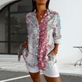 thumbnail image 1 of Pink Women Shirts, Womens Long Sleeve Boho Shirts V Neck Vintage Floral Tops Ladies Blouses Casual Graphic Shirt 2025 Spring,Women Shirts XXL, 1 of 4