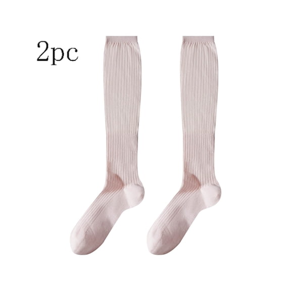 Pink Women Solid Thin Style Pile Socks Breathable Stockings Long Tube Socks Comfortable For Sports And Daily Wear Moisture Wicking And Durable