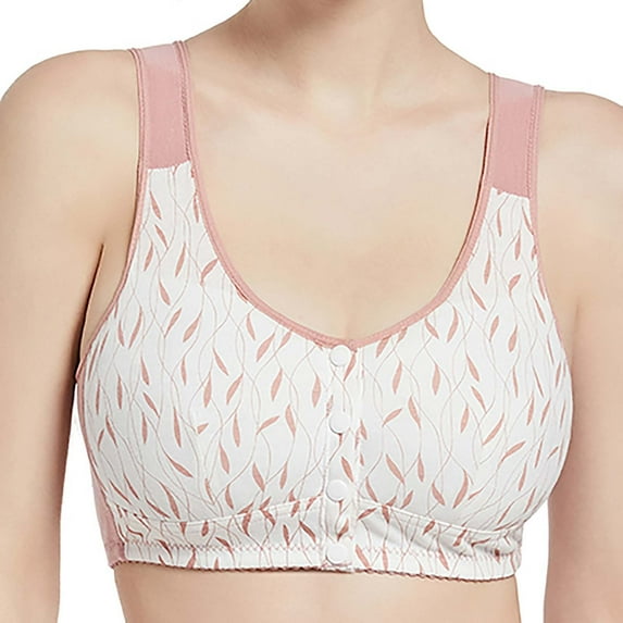 Pink Women's Bra, Bras For Women Front Closure Lightly Lined No Underwire T Shirt Bras For Everyday Full Coverage Comfort Supportive Bralette,Women's Bra 50