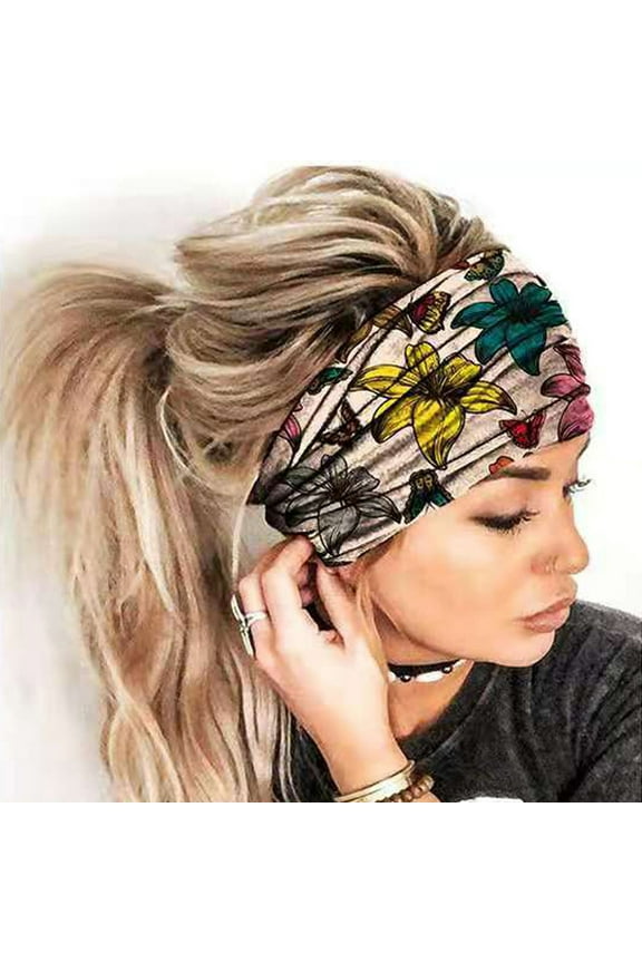 Pink Women's Headbands, Women Print Headband Elastic Head Wrap Hair Band Bandana Headband,Women's Accessories Heardband