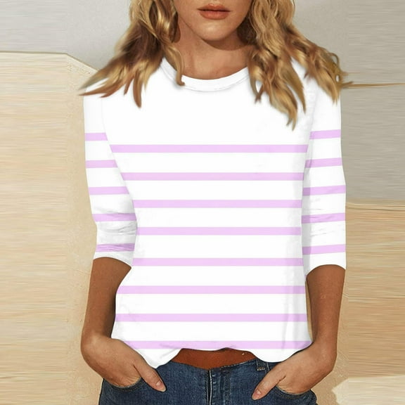 Pink Women's Long Sleeve T-shirt, 2025 New Women'S Shoulder Seven Quarter Sleeve T Shirt Summer Women'S Top,Women's Long sleeve T-shirt XL