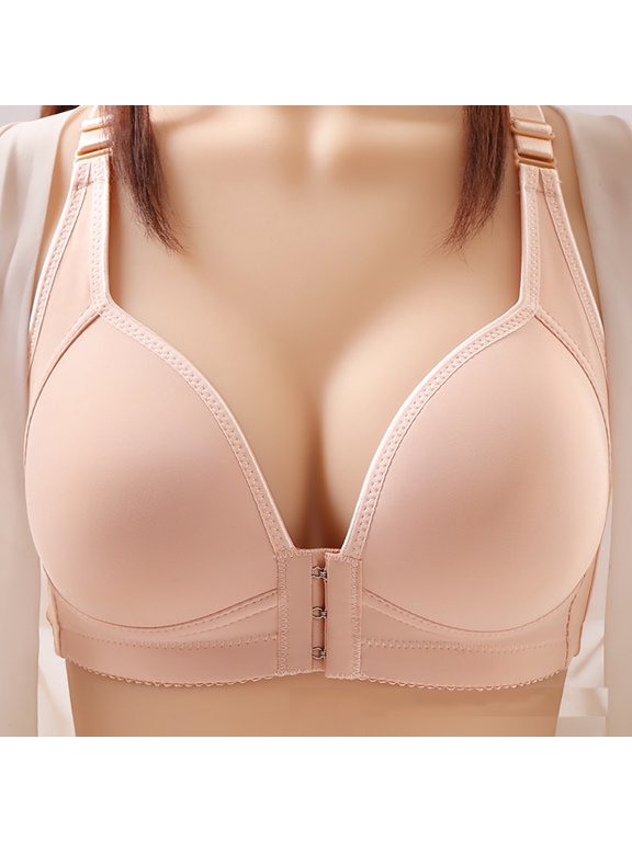 Pink Women's T-Shirt Bra Pullover, Comfort Lounge Bralette, Wide Straps, Breathable, Back Smoothing, Ultra Soft, Invisible, All-Day Comfort S