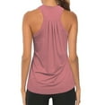 thumbnail image 1 of Pink Women's Tanks, Women Workout Yoga Pleated Gym Shirts Athletic Racerback Tank Tops,Women's Tanks & Camis XL, 1 of 4