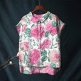 thumbnail image 1 of Pink Womens Blouses Cute Tops for Women Collar Non Sleeve Linen Shirts Plus Size Floral Blouses Casual Summer Clothes Summer Tops for Women, 1 of 4