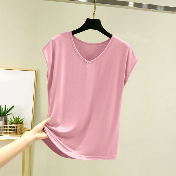 Pink Womens Blouses Tank Top for Women Sleeveless Tops with In Bras Shelf Bra Padded Shirt 2025 Casual Tanks Loose Fit Summer Tops for Women