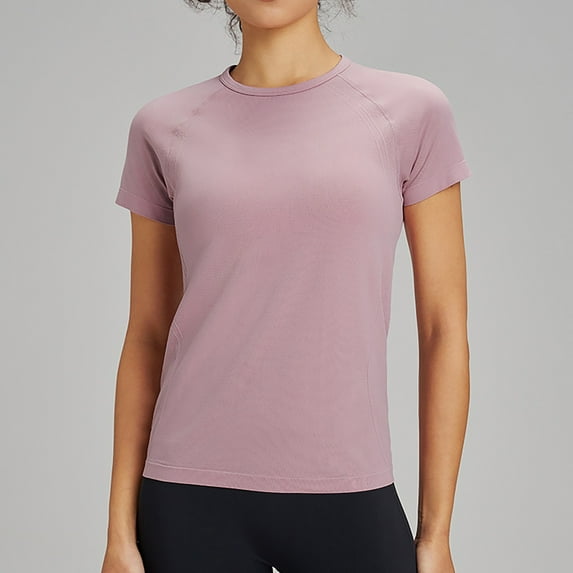 Pink Womens Blouses Women's Outdoor Yoga T Shirt Quick Drying Solid Color Sportswear Casual Drying Fitness Training Short Sleeves Summer Tops for Women