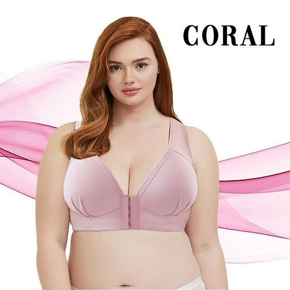 Pink Womens Bras Solid Bra Wire Free Underwear One-Piece Bra Everyday Underwear Bras for Women