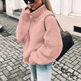 thumbnail image 1 of Pink Womens Fall Tops Solid Casual Long Knitted Sleeve Off The Sweater Womens Shoulder Pullover Sweaters for Women, 1 of 5