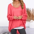 thumbnail image 1 of Pink Womens Fall Tops Womens Batwing Sleeve Pullover Tops Off Shoulder Loose Oversized Baggy Sweater Shirts Casual T Shirt Blouses Sweaters for Women, 1 of 5