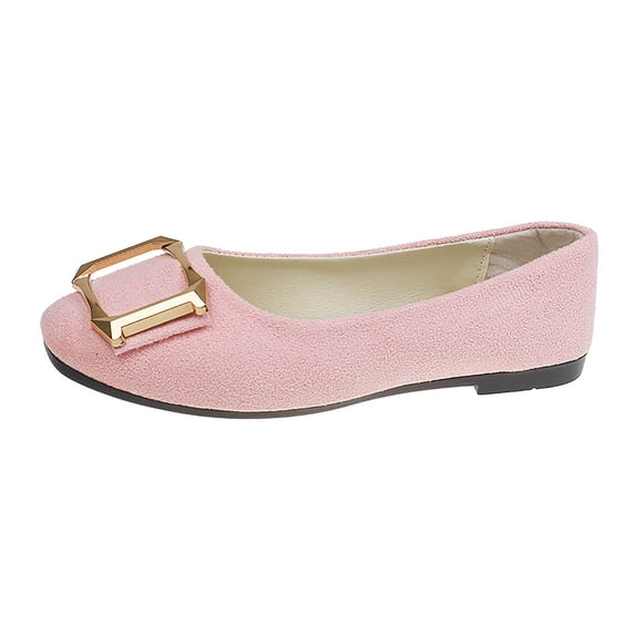 Pink Womens Flat Shoes Slip On Casual Wear With Decorative Buckle Soft Mesh Upper for Everyday Comfort Available In Pink Size 6