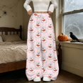 thumbnail image 1 of Pink Womens Halloween High Waist Baggy Leg Pants Loose fit Elastic Waist Wide Leg Pajama Bottoms,Lounge Sleepwear,Halloween Outfits for Women S, 1 of 6