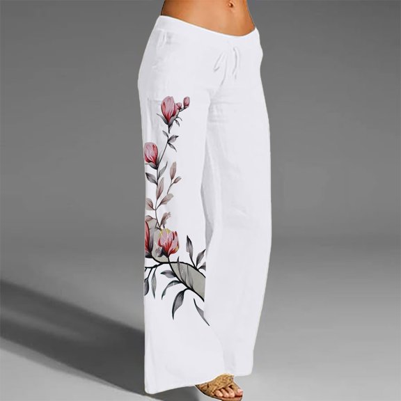 Pink Womens Pants Womens Wide Leg Palazzo Pants High Waisted Pant Smocked Pleated Loose Fit Casual Trousers Sweatpants Womens Fashion